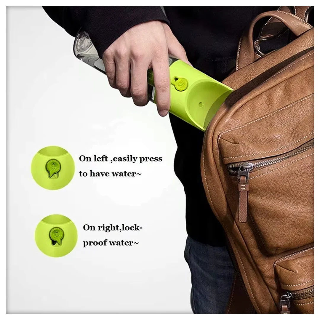 PETKIT water bottle internal structure showing dual-sided design with filter chamber and water reservoir for dogs