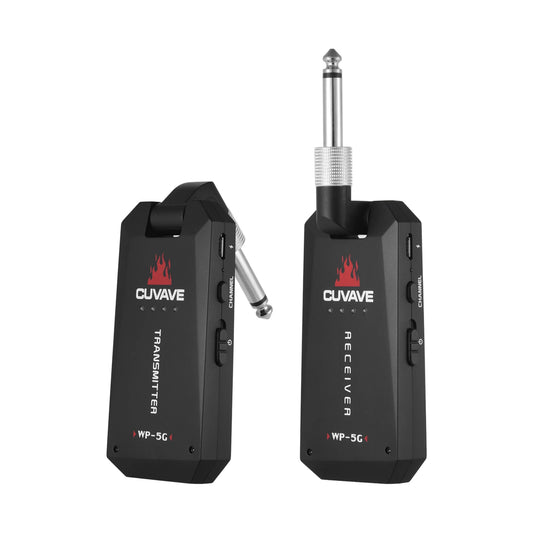 CUVAVE Transmissor e Receptor de Áudio Recarregável, Sistema de Guitarra Sem Fio, ISM Band para Amplificador de Guitarra Elétrica, WP-5G, 5.8GHz