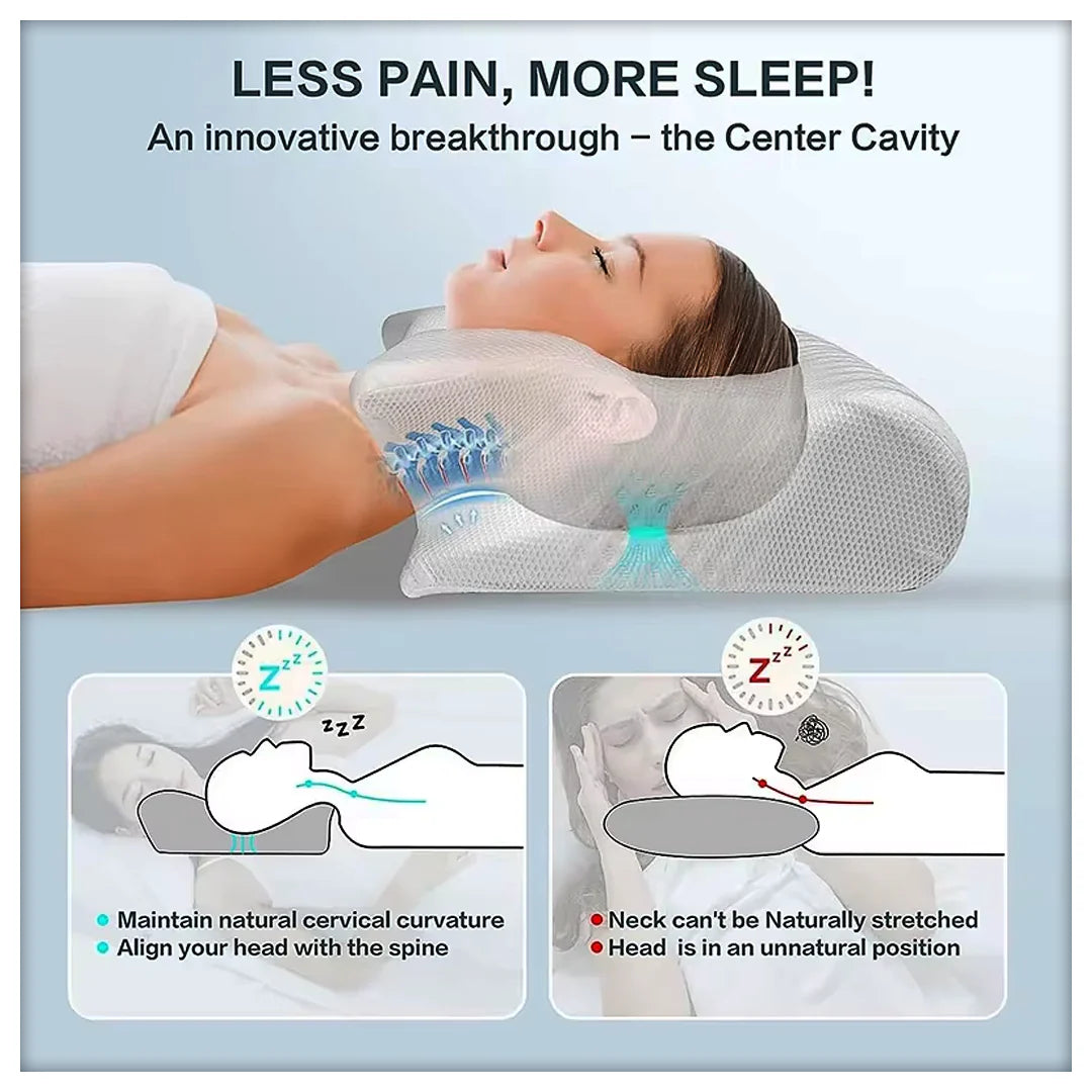 Memory foam butterfly pillow material detail - breathable and hypoallergenic