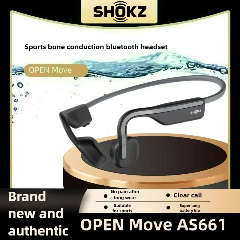Original shokz openmov s661 fone de ouvido de condução óssea ip55 resistente à água sem fio fone de ouvido bluetooth 5.1 esporte fones de ouvido abertos