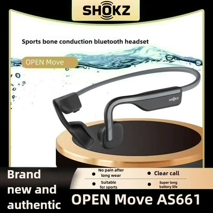 Original shokz openmov s661 fone de ouvido de condução óssea ip55 resistente à água sem fio fone de ouvido bluetooth 5.1 esporte fones de ouvido abertos