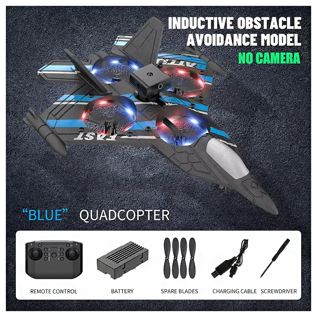 RC drone with mounted camera - aerial video recording capability for kids