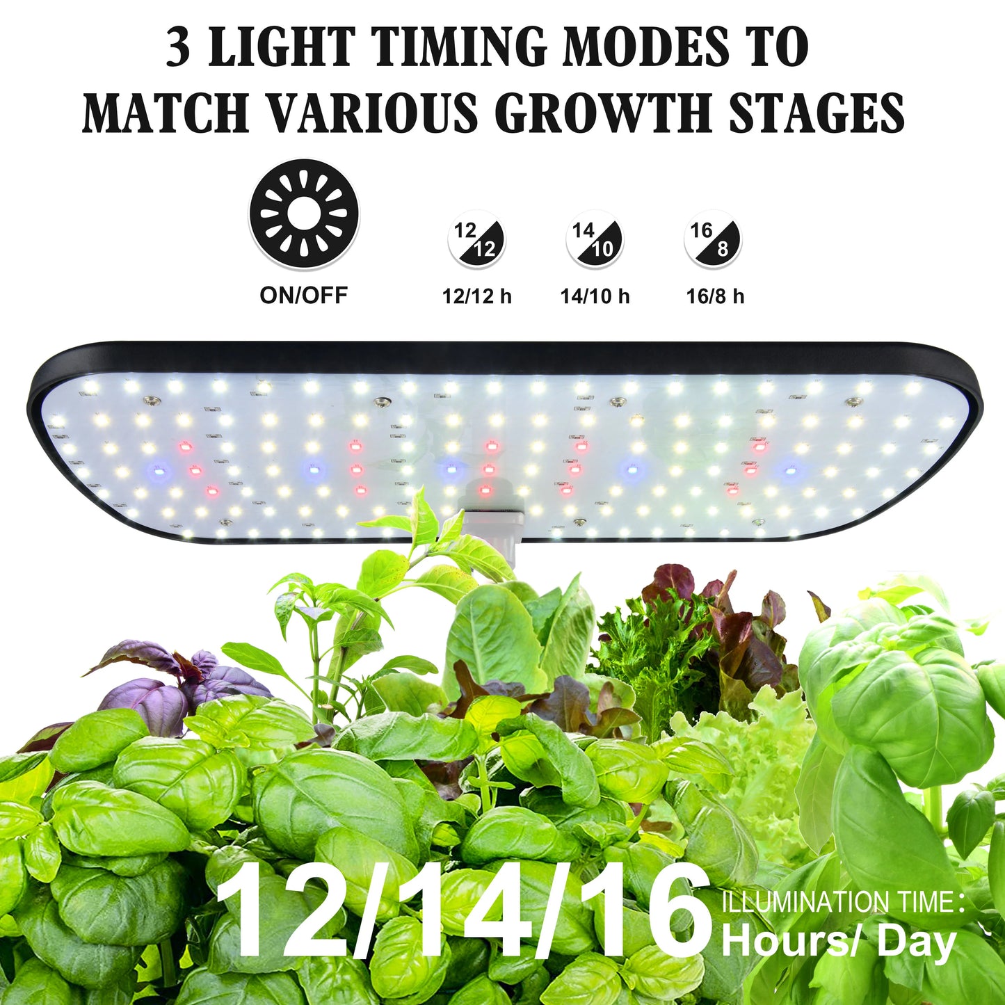 Sistema de cultivo hidropônico de 12 cápsulas, kit de jardim de ervas, altura ajustável interna com temporizador automático, luz de cultivo LED de 20 watts