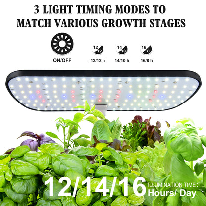 Sistema de cultivo hidropônico de 12 cápsulas, kit de jardim de ervas, altura ajustável interna com temporizador automático, luz de cultivo LED de 20 watts