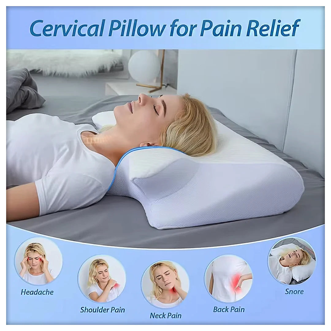 Side sleeper using butterfly neck support pillow - ergonomic design for all sleep positions