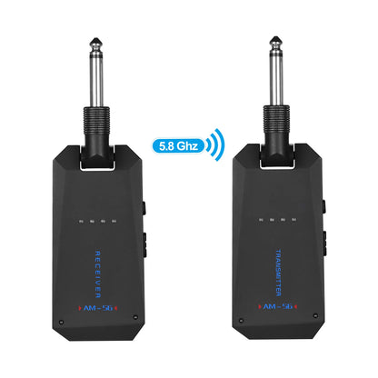 CUVAVE Transmissor e Receptor de Áudio Recarregável, Sistema de Guitarra Sem Fio, ISM Band para Amplificador de Guitarra Elétrica, WP-5G, 5.8GHz
