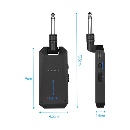 CUVAVE Transmissor e Receptor de Áudio Recarregável, Sistema de Guitarra Sem Fio, ISM Band para Amplificador de Guitarra Elétrica, WP-5G, 5.8GHz