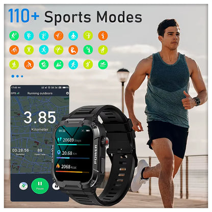 Mevaden Titan smartwatch side view showing adjustable strap and ergonomic design
