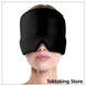 Black gel ice cap for migraines - adjustable strap cold therapy headache hat