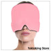 Pink gel ice cap for migraines - reusable cold compress therapy headache relief
