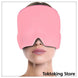 Pink gel ice cap for migraines - reusable cold compress therapy headache relief