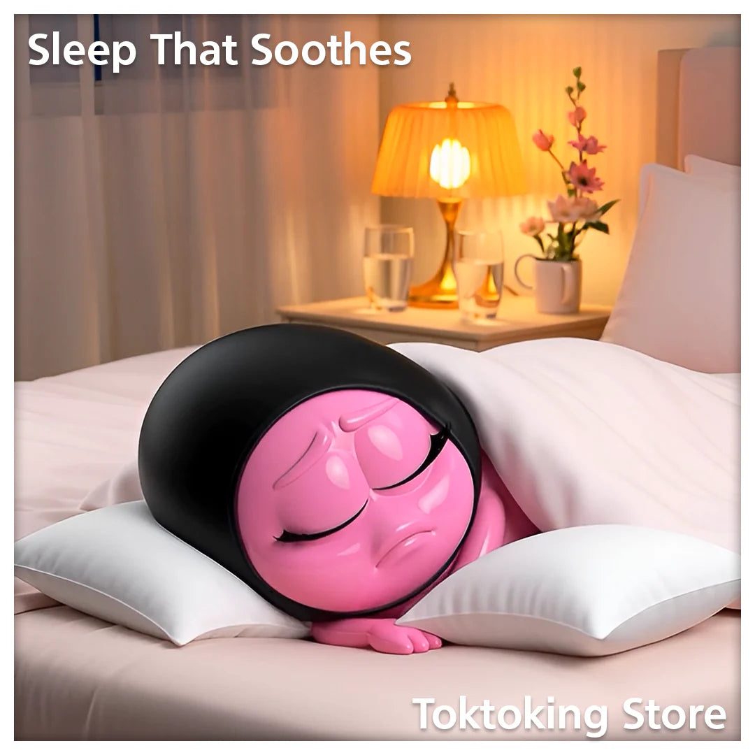 Glimba Queen sleeping with ice cap in bed - sleep that soothes | Toktoking Wellness