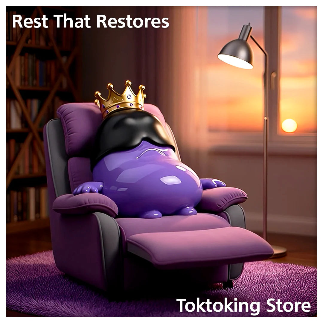 Glimbo King using migraine ice cap in recliner - rest that restores | Toktoking