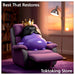 Glimbo King using migraine ice cap in recliner - rest that restores | Toktoking