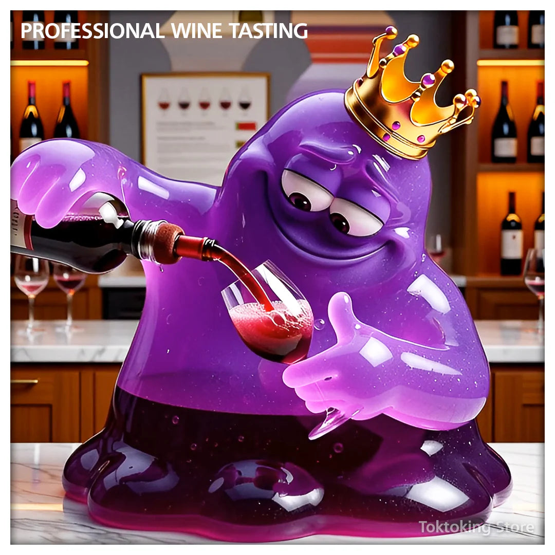Glimbo King demonstrating professional wine tasting process with aerator
