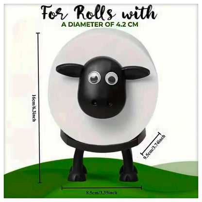 Cute Sheep Toilet Paper Holder Standalone Cartoon Animal Bathroom Decor Non-Slip Base Space-Saving Design Unique Funny Gift Idea