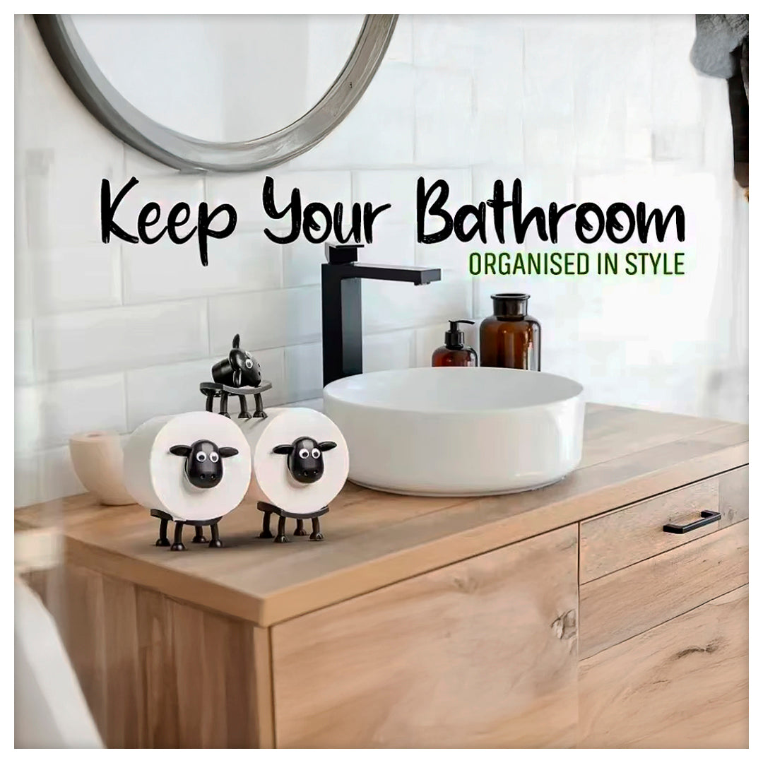 Cute Sheep Toilet Paper Holder Standalone Cartoon Animal Bathroom Decor Non-Slip Base Space-Saving Design Unique Funny Gift Idea