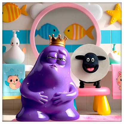 Cute Sheep Toilet Paper Holder Standalone Cartoon Animal Bathroom Decor Non-Slip Base Space-Saving Design Unique Funny Gift Idea
