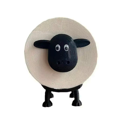 Cute Sheep Toilet Paper Holder Standalone Cartoon Animal Bathroom Decor Non-Slip Base Space-Saving Design Unique Funny Gift Idea